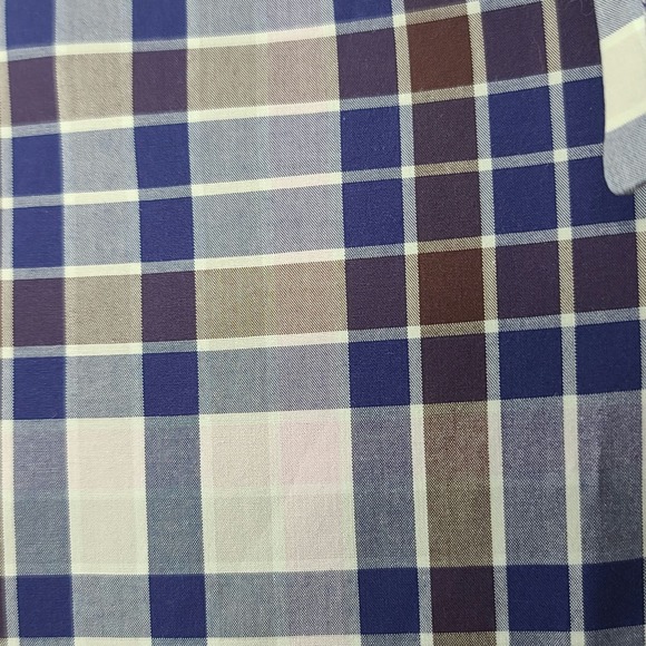 Tailorbyrd Collection Dress Shirt Large Blue Brown Plaid Mens Career Long Sleeve - Picture 11 of 15